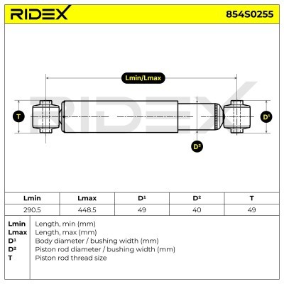 Stoßdämpfer RIDEX 854S0255 854S0255 - foto 4