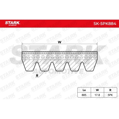 Keilrippenriemen Stark SK-5PK884 SK-5PK884 - foto 2