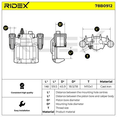 Bremssattel RIDEX 78B0912 78B0912 - foto 5