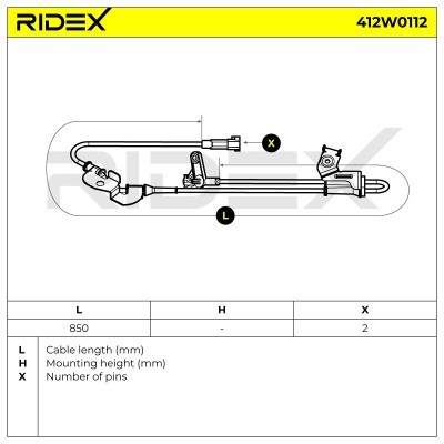 ABS Sensor RIDEX 412W0112 412W0112 - foto 3