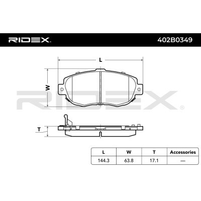 Bremsbeläge Satz RIDEX 402B0349 402B0349 - foto 7