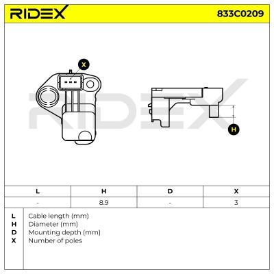 Impulsgeber, Kurbelwelle RIDEX 833C0209 833C0209 - foto 6