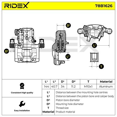 Bremssattel RIDEX 78B1626 78B1626 - foto 6