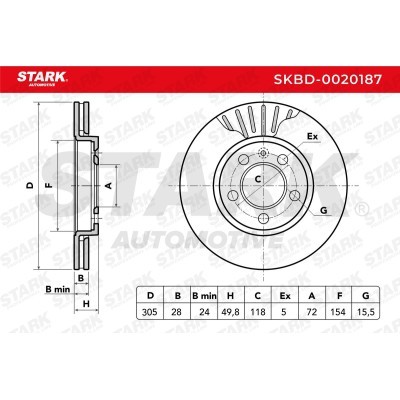 Bremsscheibe Stark SKBD-0020187 SKBD-0020187 - foto 5