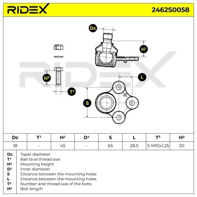 Traggelenk RIDEX 2462S0058 2462S0058 - foto 6