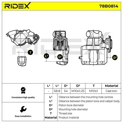 Bremssattel RIDEX 78B0814 78B0814 - foto 6