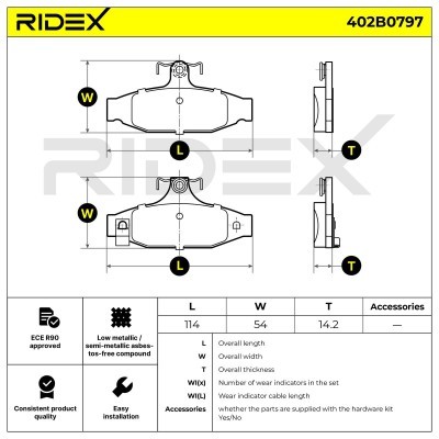 Bremsbeläge Satz RIDEX 402B0797 402B0797 - foto 4