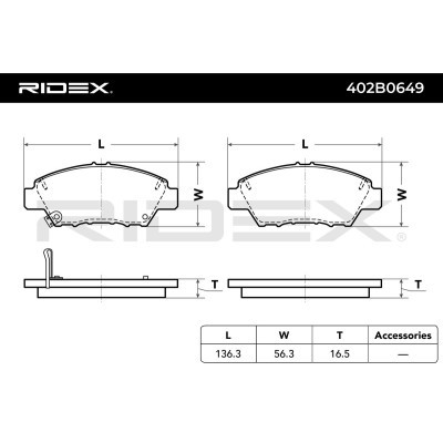 Bremsbeläge Satz RIDEX 402B0649 402B0649 - foto 6