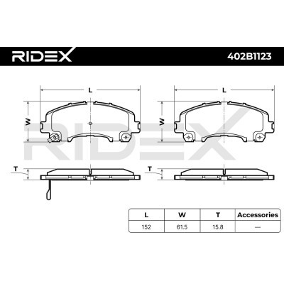 Bremsbeläge Satz RIDEX 402B1123 402B1123 - foto 6