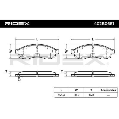 Bremsbeläge Satz RIDEX 402B0681 402B0681 - foto 7