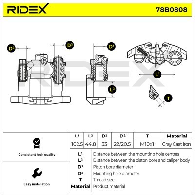 Bremssattel RIDEX 78B0808 78B0808 - foto 5