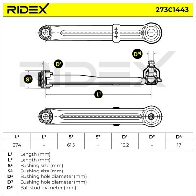 Querlenker RIDEX 273C1443 273C1443 - foto 7