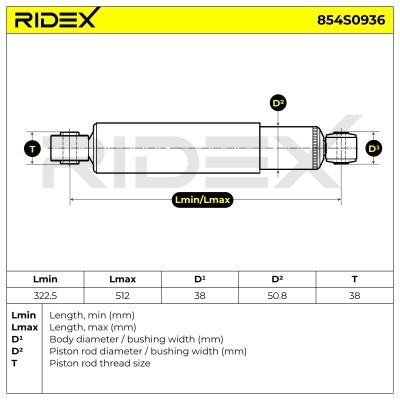 Stoßdämpfer RIDEX 854S0936 854S0936 - foto 8