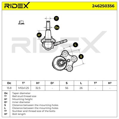 Traggelenk RIDEX 2462S0356 2462S0356 - foto 5