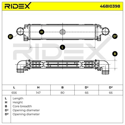 Ladeluftkühler RIDEX 468I0398 468I0398 - foto 5