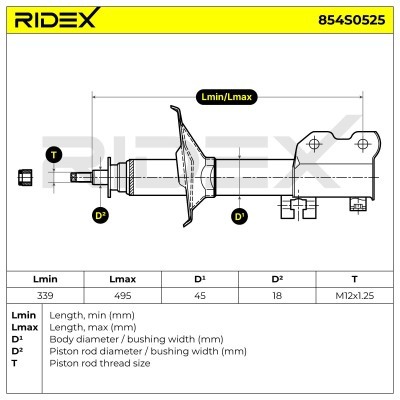 Stoßdämpfer RIDEX 854S0525 854S0525 - foto 6