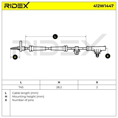 ABS Sensor RIDEX 412W1447 412W1447 - foto 6