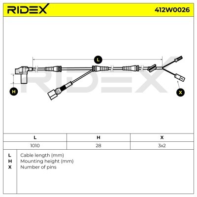 ABS Sensor RIDEX 412W0026 412W0026 - foto 3