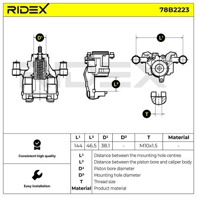 Bremssattel RIDEX 78B2223 78B2223 - foto 6