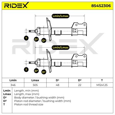 Stoßdämpfer RIDEX 854S2306 854S2306 - foto 6