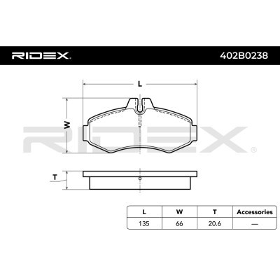 Bremsbeläge Satz RIDEX 402B0238 402B0238 - foto 7