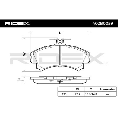 Bremsbeläge Satz RIDEX 402B0059 402B0059 - foto 4
