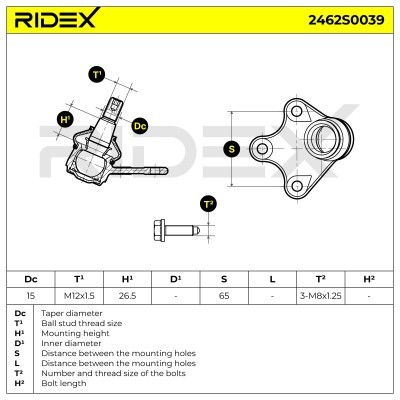 Traggelenk RIDEX 2462S0039 2462S0039 - foto 3