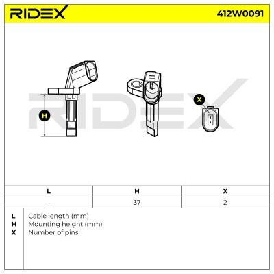 ABS Sensor RIDEX 412W0091 412W0091 - foto 3