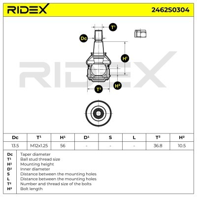 Traggelenk RIDEX 2462S0304 2462S0304 - foto 5