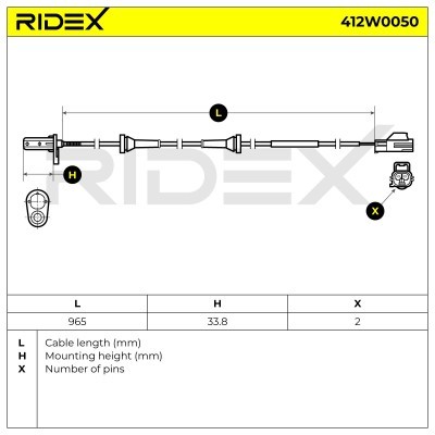 ABS Sensor RIDEX 412W0050 412W0050 - foto 5