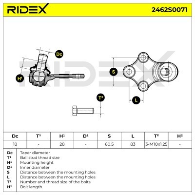 Traggelenk RIDEX 2462S0071 2462S0071 - foto 8
