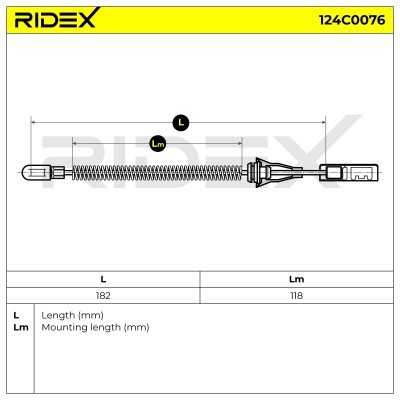 Seilzug, Feststellbremse RIDEX 124C0076 124C0076 - foto 5