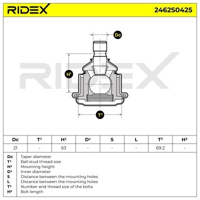 Traggelenk RIDEX 2462S0425 2462S0425 - foto 5