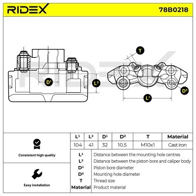Bremssattel RIDEX 78B0218 78B0218 - foto 5