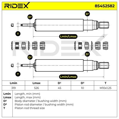 Stoßdämpfer RIDEX 854S2582 854S2582 - foto 5