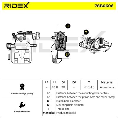 Bremssattel RIDEX 78B0606 78B0606 - foto 7