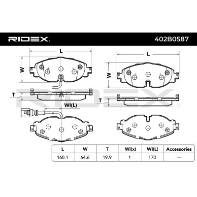 Bremsbeläge Satz RIDEX 402B0587 402B0587 - foto 4