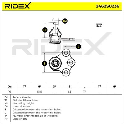 Traggelenk RIDEX 2462S0236 2462S0236 - foto 5