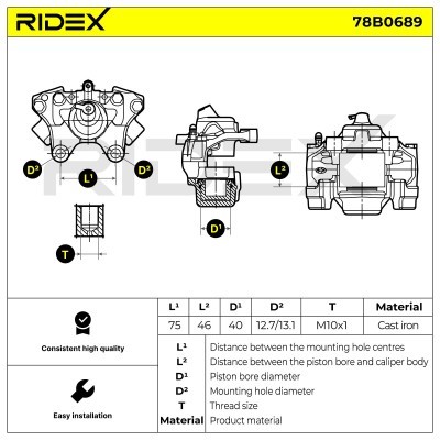 Bremssattel RIDEX 78B0689 78B0689 - foto 5