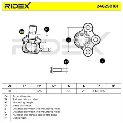 Traggelenk RIDEX 2462S0181 2462S0181 - foto 3