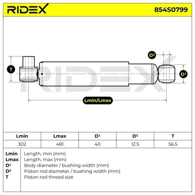 Stoßdämpfer RIDEX 854S0799 854S0799 - foto 7