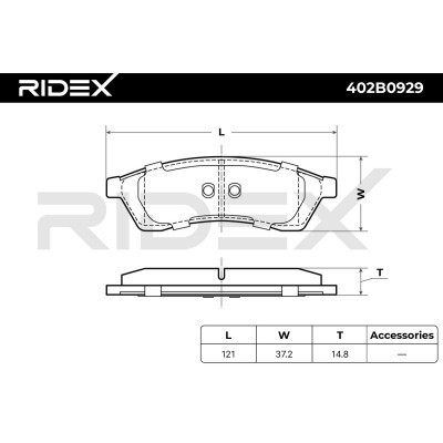 Bremsbeläge Satz RIDEX 402B0929 402B0929 - foto 8