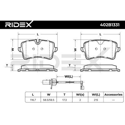 Bremsbeläge Satz RIDEX 402B1331 402B1331 - foto 5