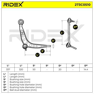 Querlenker RIDEX 273C0510 273C0510 - foto 5