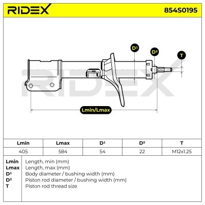 Stoßdämpfer RIDEX 854S0195 854S0195 - foto 9