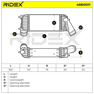 Ladeluftkühler RIDEX 468I0011 468I0011 - foto 5