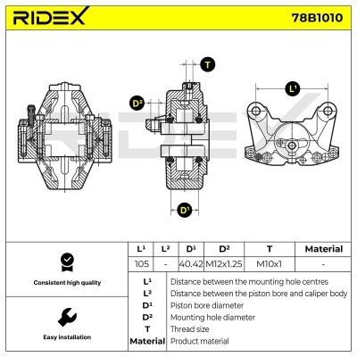 Bremssattel RIDEX 78B1010 78B1010 - foto 5