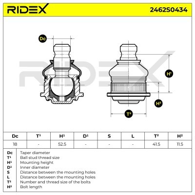 Traggelenk RIDEX 2462S0434 2462S0434 - foto 5