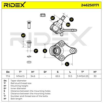 Traggelenk RIDEX 2462S0171 2462S0171 - foto 4