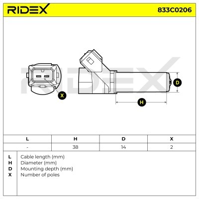 Impulsgeber, Kurbelwelle RIDEX 833C0206 833C0206 - foto 3